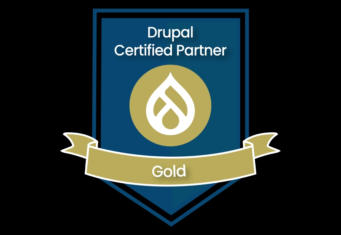Logo van Drupal Nederland voor gecertficeerde Gold partners